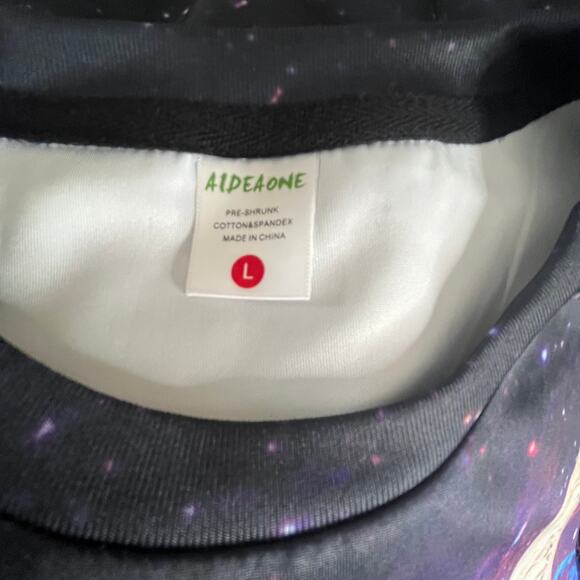 Taco Pizza Cat Shirt Womens Large Multicolored Space Galaxy - Picture 4 of 9